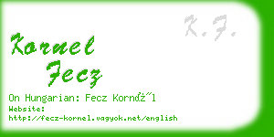 kornel fecz business card